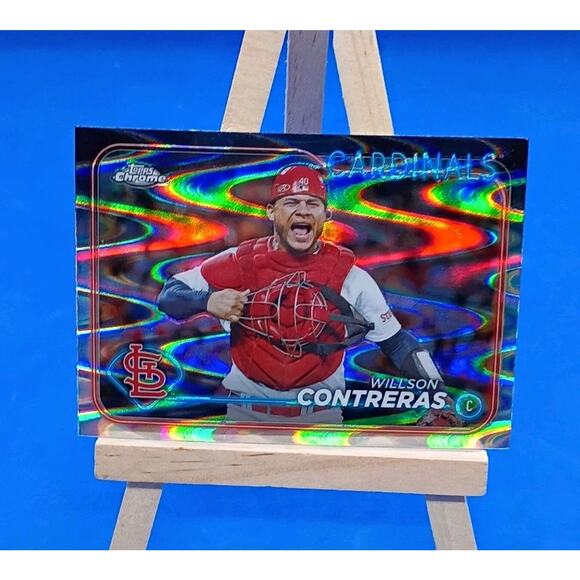 2024 Topps Chrome - Willson Contreras #234 RayWave Refractor - Picture 2 of 6